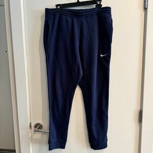 Nike Sportswear Club Fleece Joggers Blue Pockets Elastic Waist Taper Leg Sz L